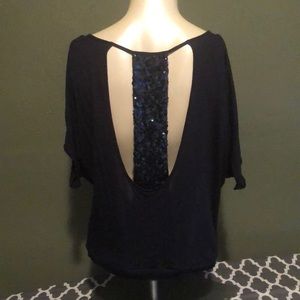 Sequin blue shirt from Express